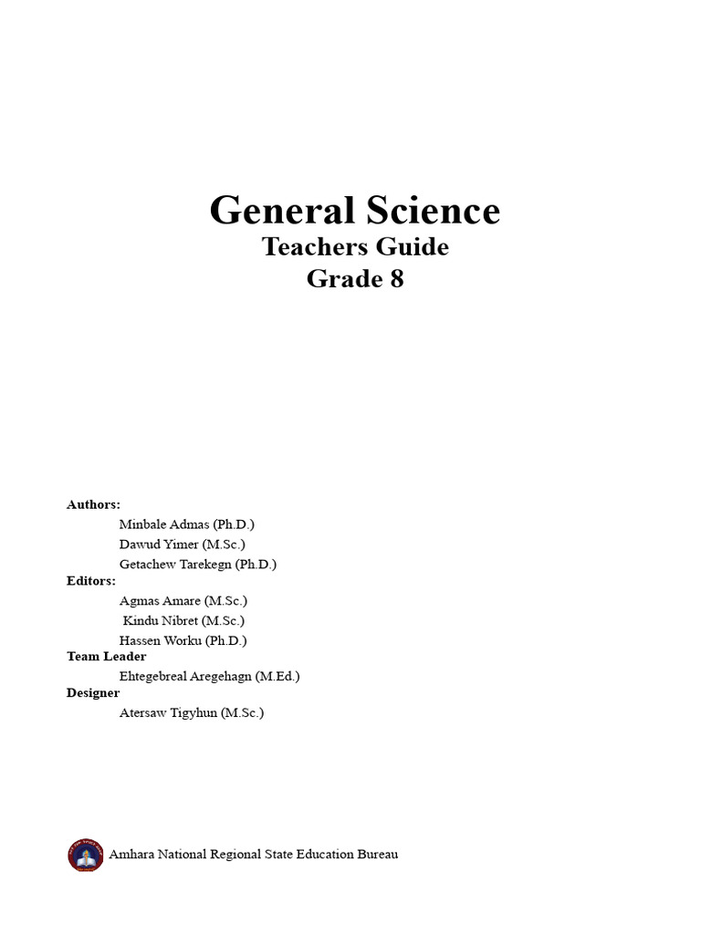 Grade 8 General Science Teacher's Guide | PDF | Atoms | Matter