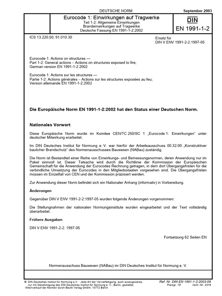 Din en 1991-1-2 | PDF