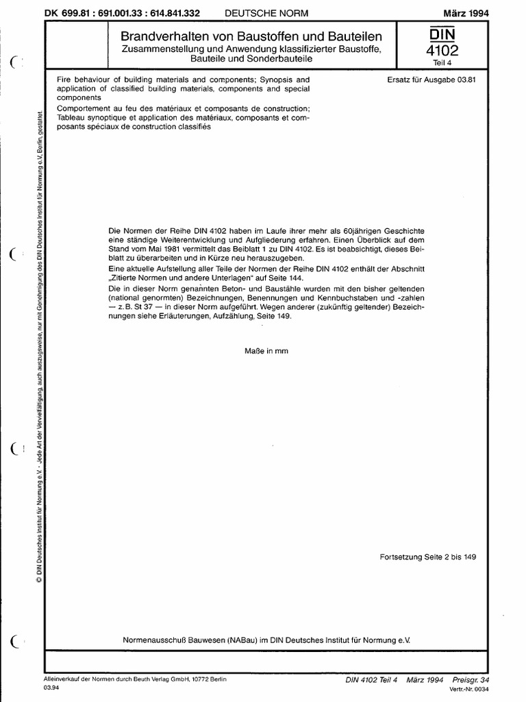 Norme DIN 4102 - Version 2007 | PDF
