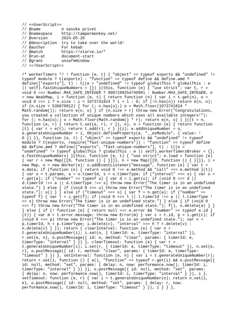 Sasuke Privet UserScript for Starve.io | PDF | Function (Mathematics ...
