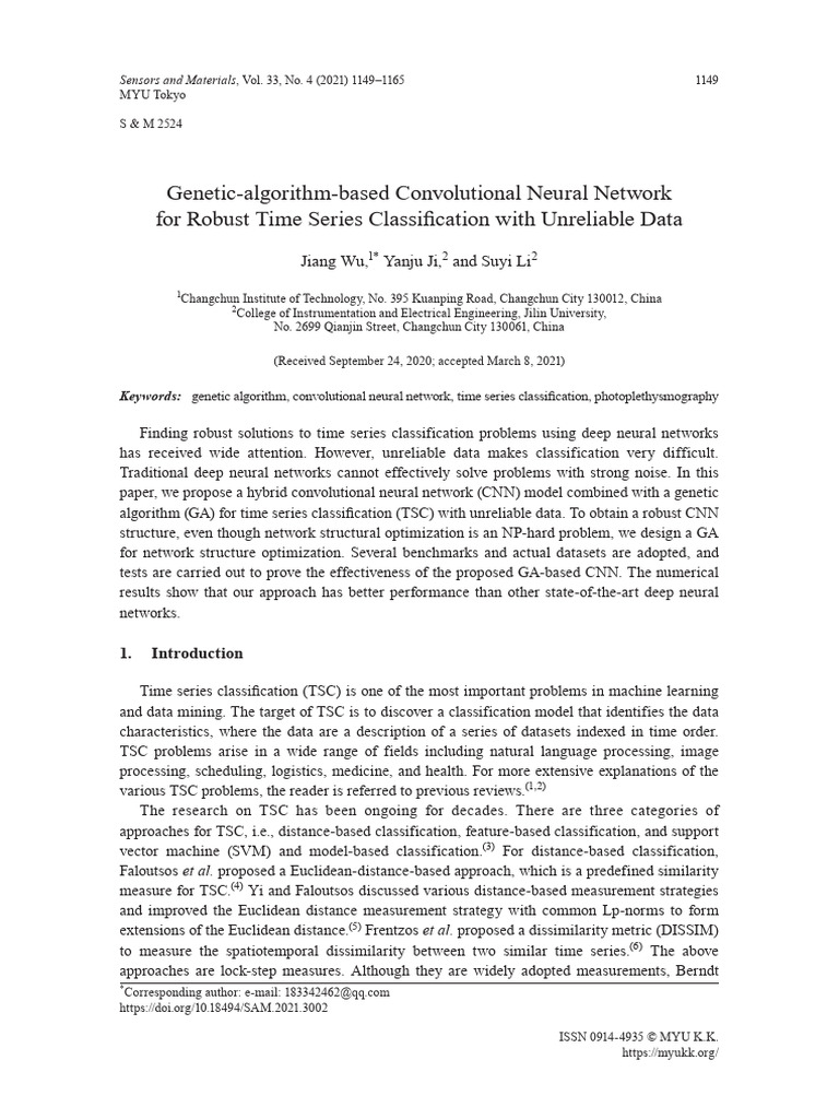 GA-CNN for Robust Time Series Classification | PDF | Support Vector ...