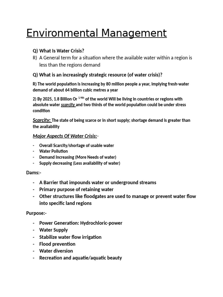 Understanding the Global Water Crisis | PDF | Water | Water Cycle