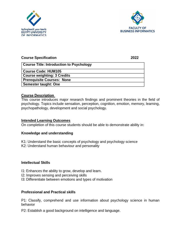Introduction to Psychology Course Overview | PDF | Psychology | Thought