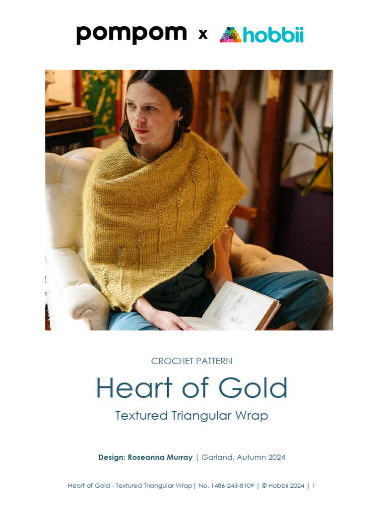 Heart of Gold Textured Triangular Wrap Us | PDF | Crochet | Yarn