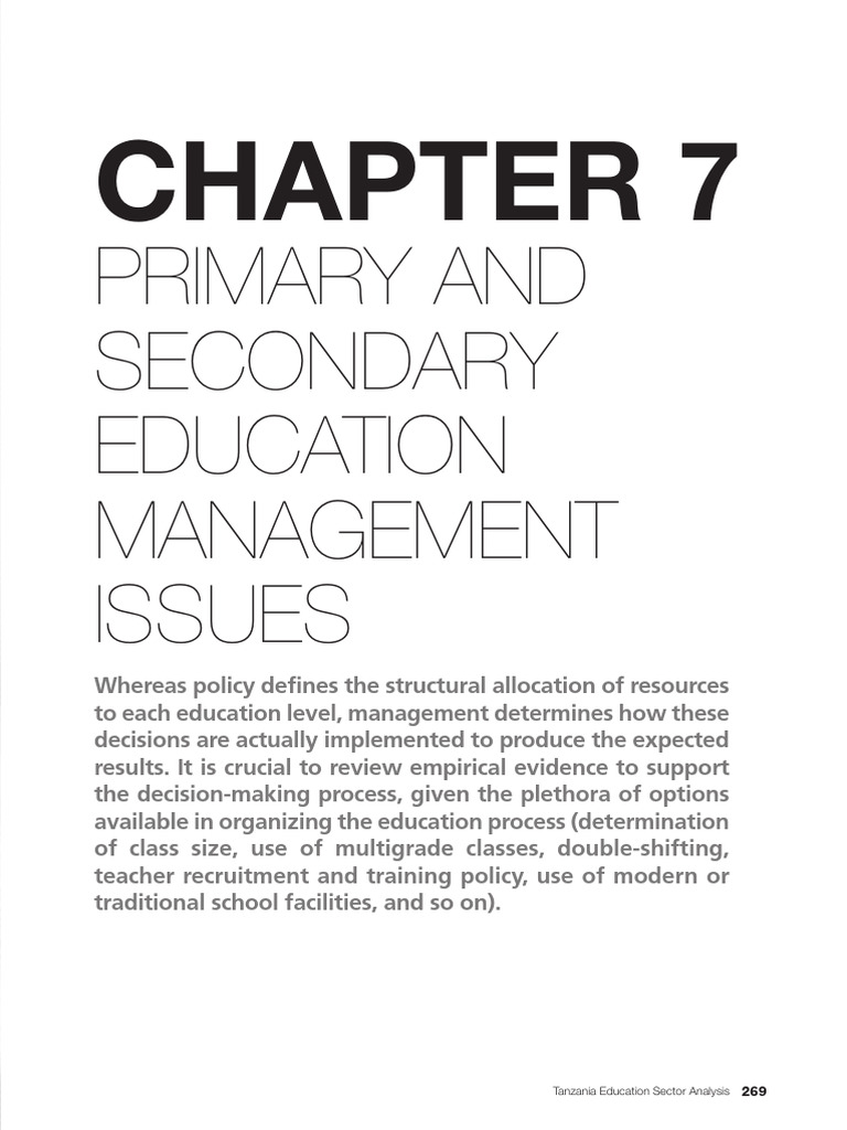 Tanzania Education Management Analysis | PDF | Teachers | College