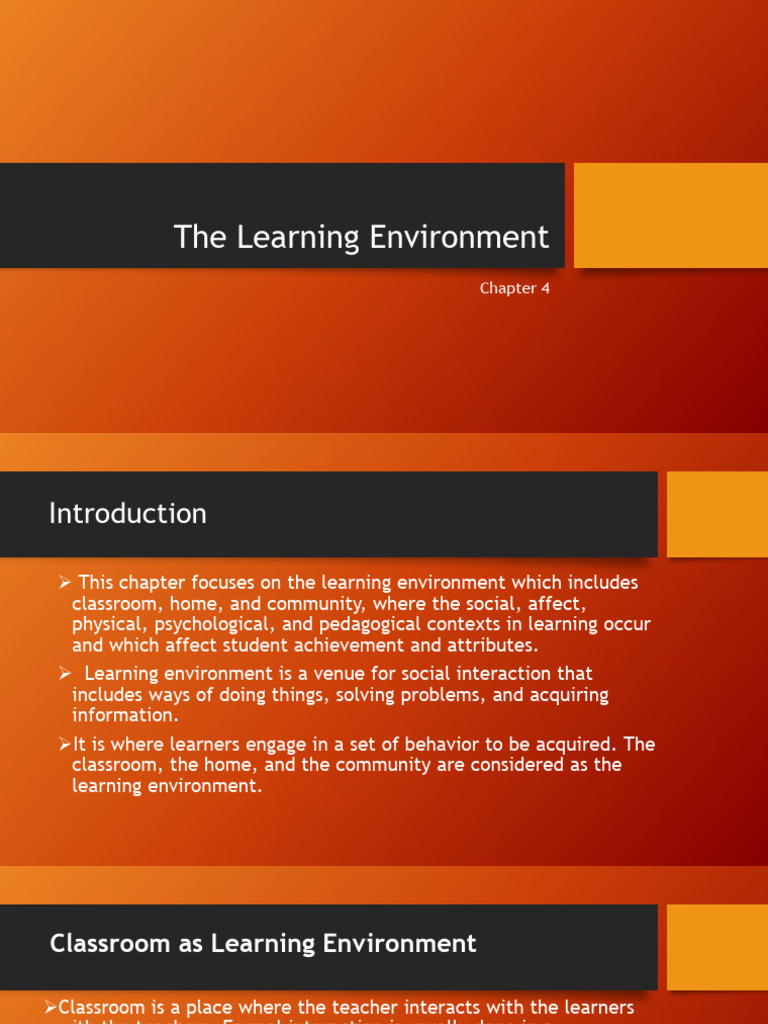 Understanding Learning Environments | PDF | Learning | Teachers