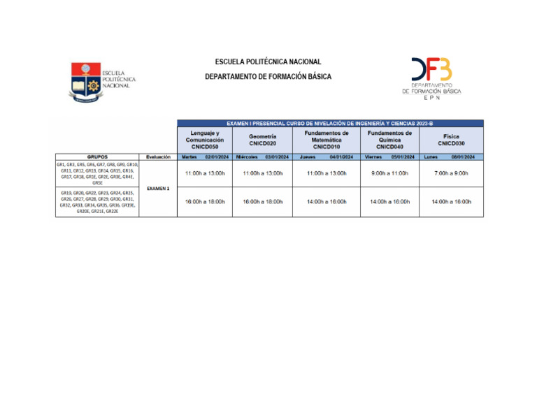 Formación Básica en la EPN | PDF
