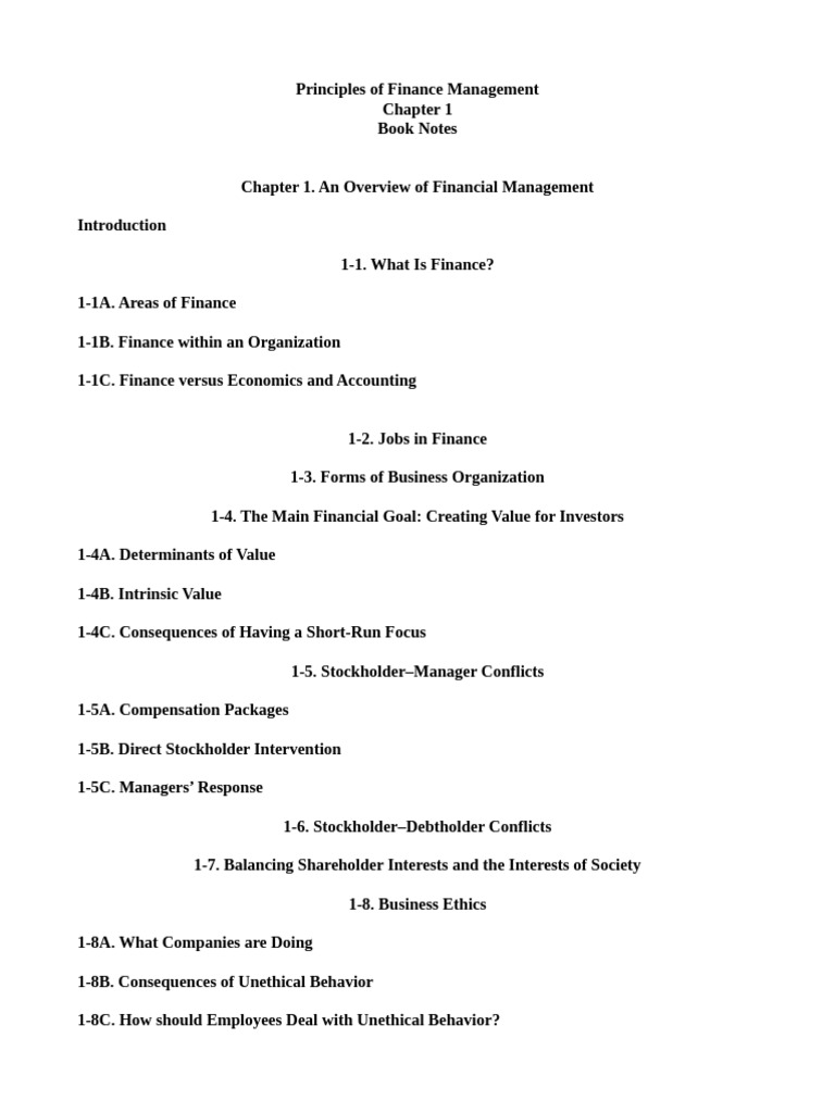 Overview of Financial Management Principles | PDF
