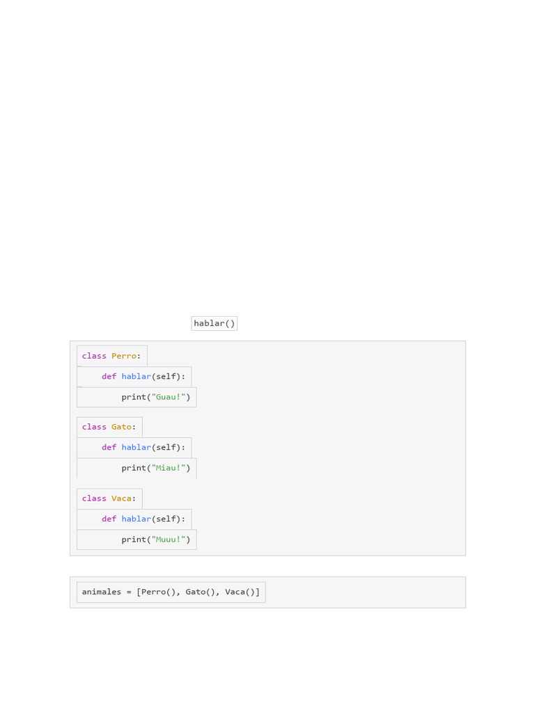 Polimorfismo y herencia en POO Python | PDF | Objeto (informática ...