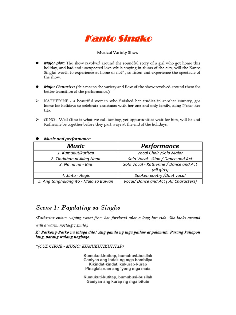 Kanto Singko SCRIPT | PDF