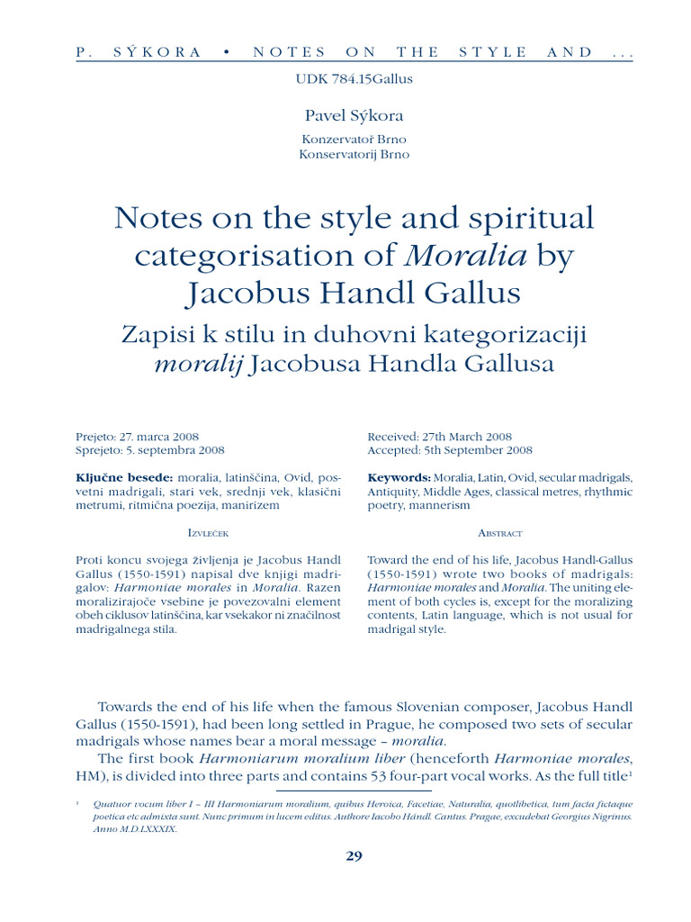 Pavel Sýkora - Notes On The Style and Spiritual Categorisation of ...