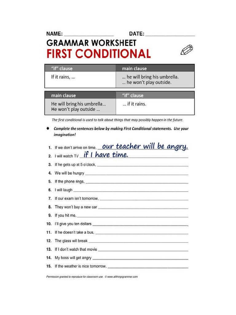 First Conditional Quiz (D) | PDF