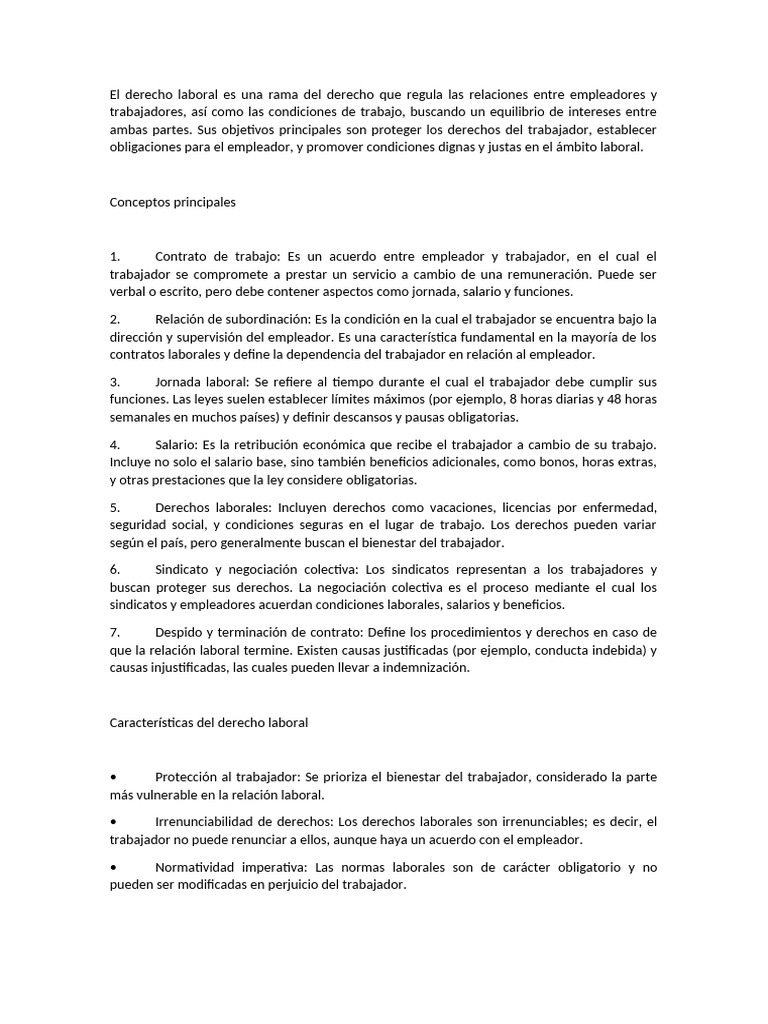Claves del Derecho Laboral Esencial | PDF | Derecho laboral | Salario