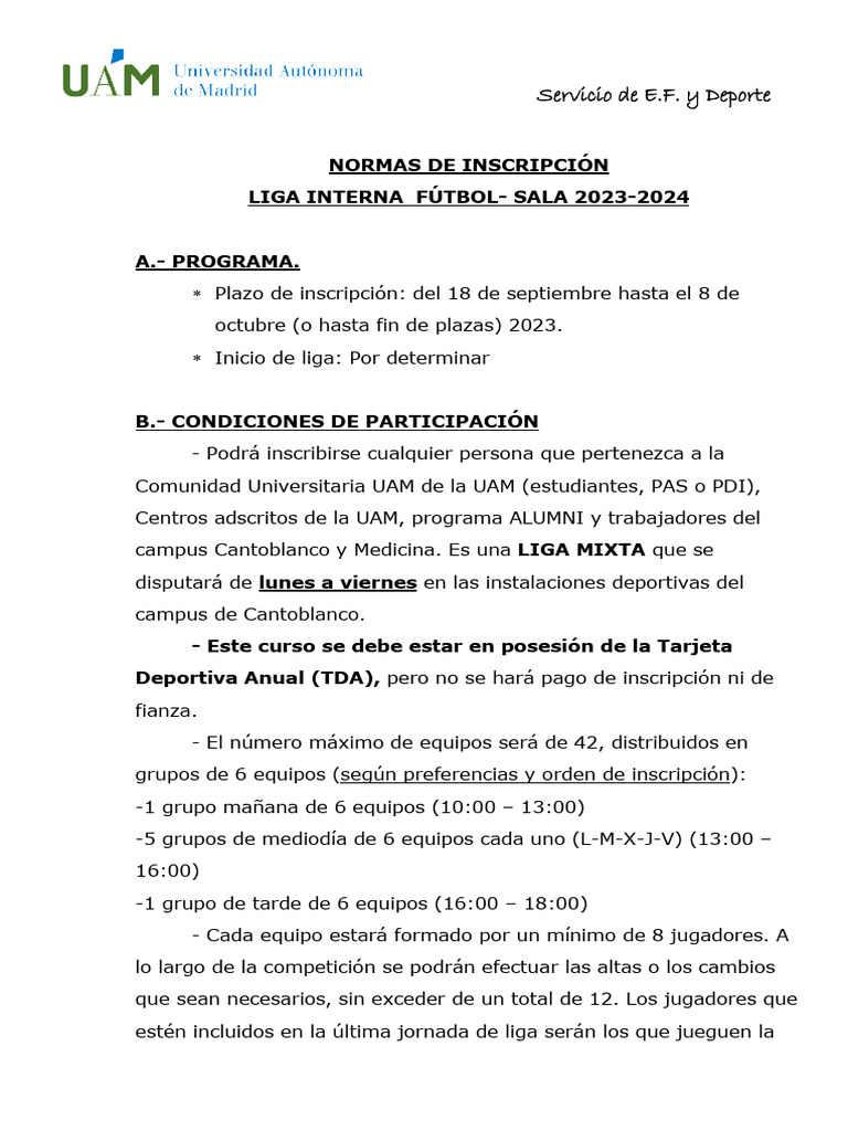 Normativa+Futbol Sala+2023 2024 | PDF | Árbitro | Deportes