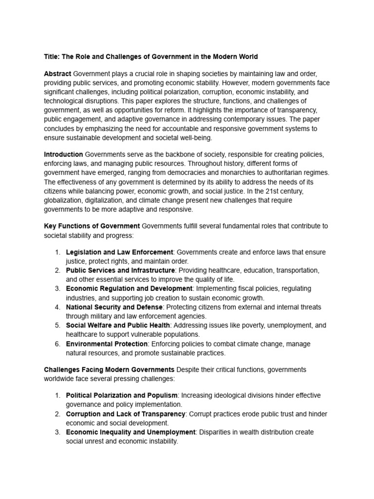 Government | PDF | Governance | Sustainability