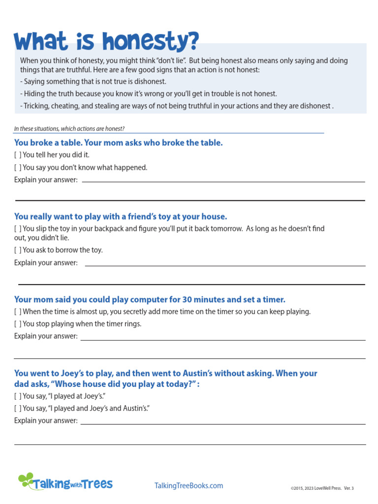Understanding Honesty for Kids | PDF