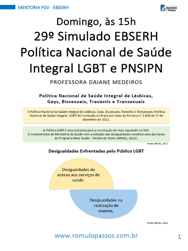 Política Nacional de Saúde LGBT | PDF | Estudos LGBTQIA+ | LGBT