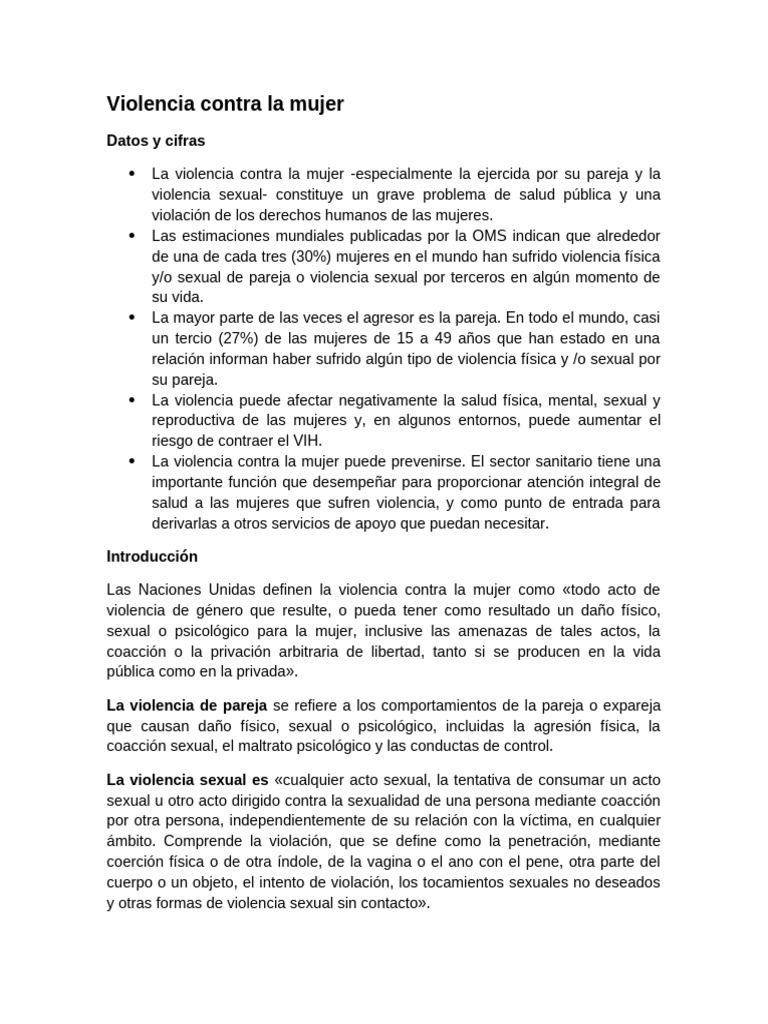 Violencia Contra La Mujer | PDF | La violencia contra las mujeres ...