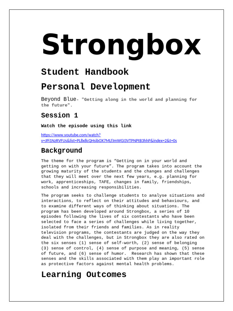 Student Wellbeing Program Guide | PDF | Humour | Thought