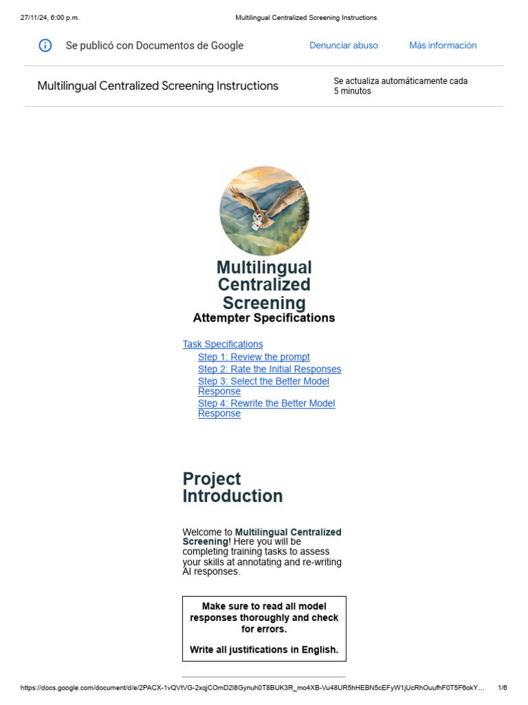 Multilingual Centralized Screening Guide | PDF | Cognitive Psychology ...