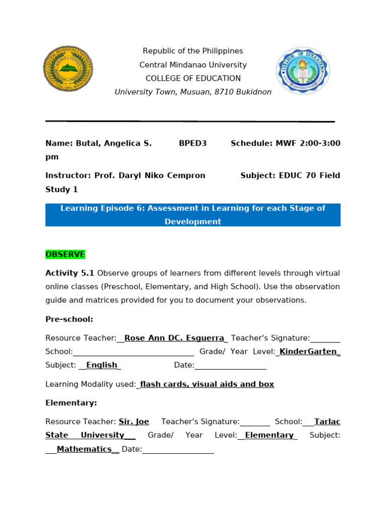 EPISODE 6 - EDUC 70 | PDF | Educational Assessment | Rubric (Academic)