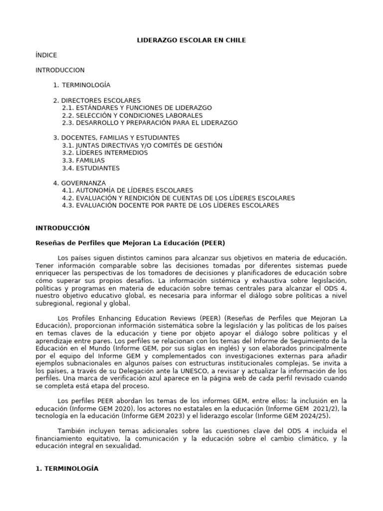 Tipos de Liderazgo Escolar en Chile | PDF | Maestros | Enseñando