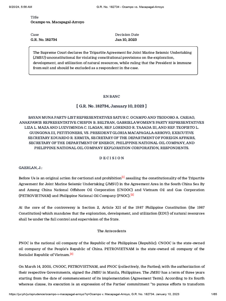 Supreme Court Ruling on JMSU Unconstitutionality | PDF | Writ Of ...