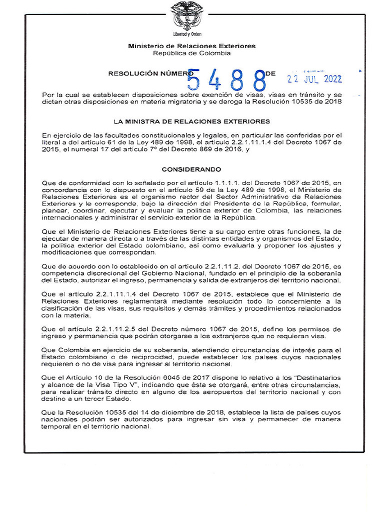 Resoluci N N Mero 5488 Del 22 De Julio De 2022
