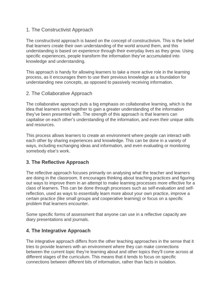 pedagogical approach | PDF | Pedagogy | Constructivism (Philosophy Of ...