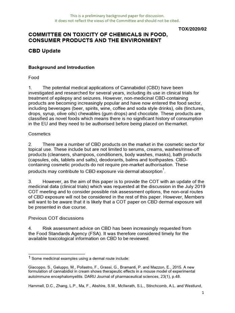 CBD update | PDF | Dose (Biochemistry) | Chemistry