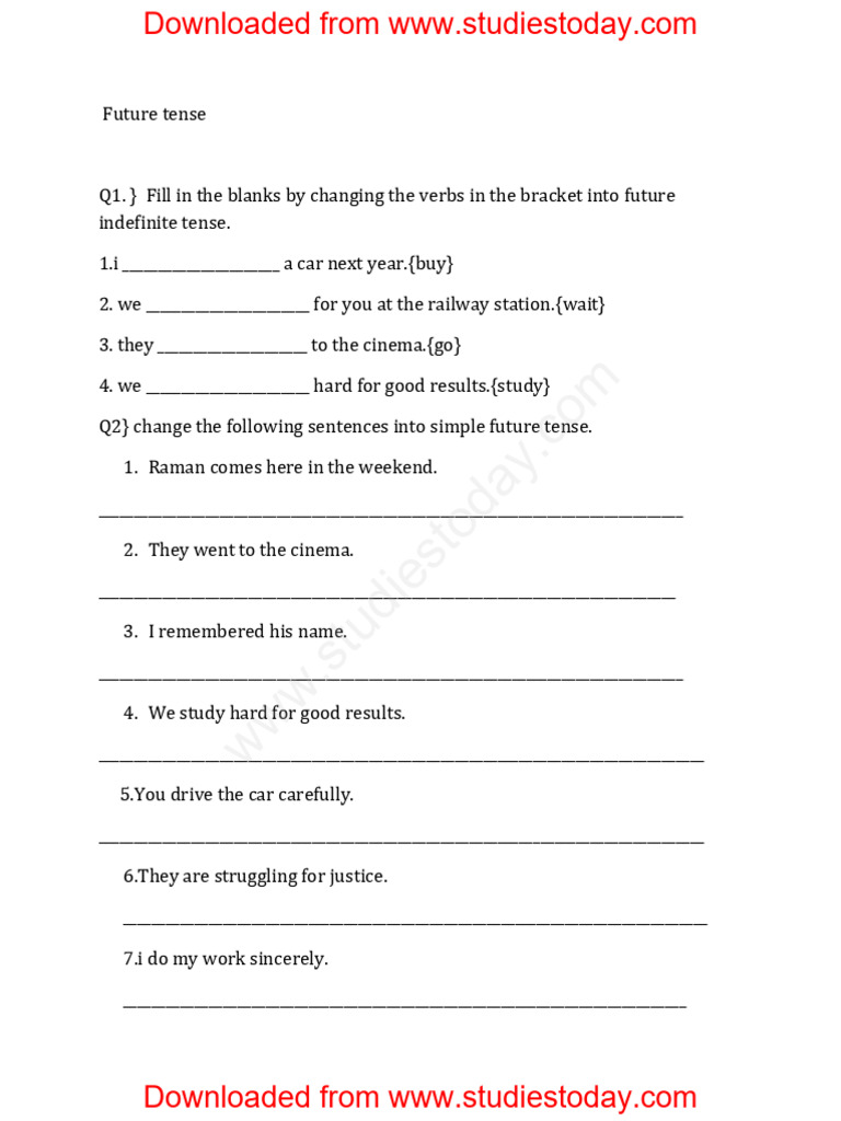 Future Tense Practice Exercises | PDF | Linguistic Typology | Language ...