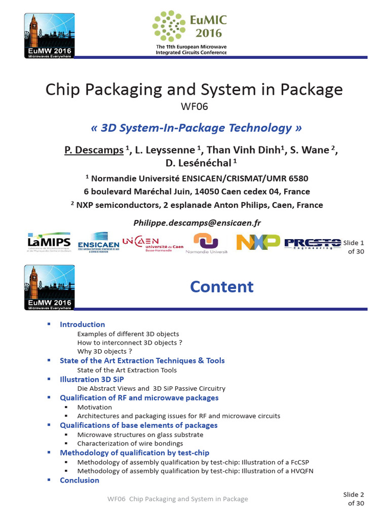 3D Chip Packaging for Engineers | PDF | Integrated Circuit | Computer ...