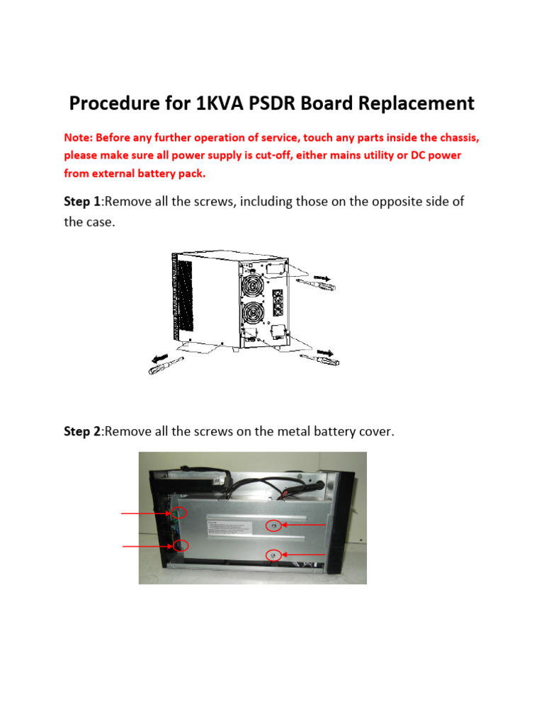 PSDR Board Replacement Procedure | PDF