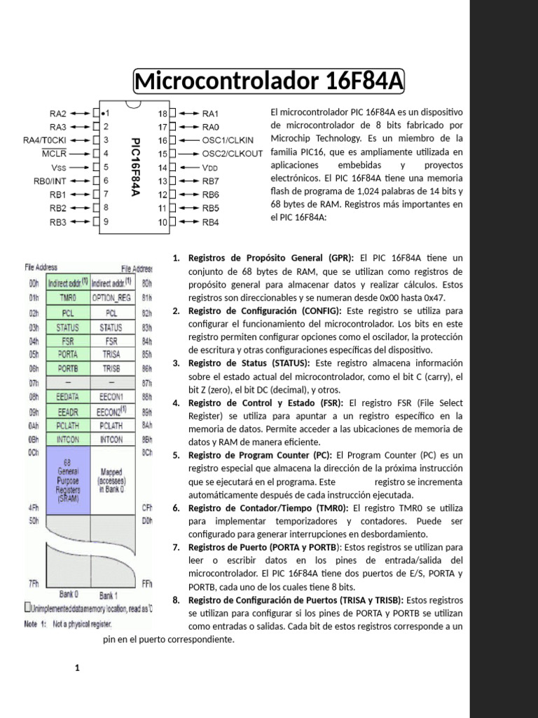 Microcontrolador 16F84A | PDF | Microcontrolador | Programación