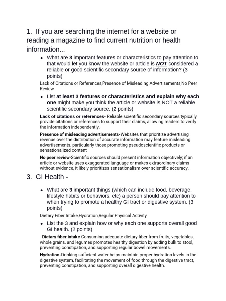 Evaluating Reliable Nutrition Sources | PDF | Dietary Fiber | Diet ...