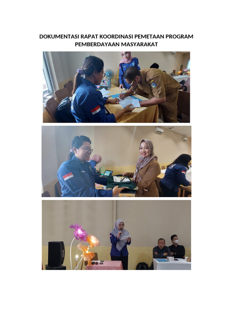 Dokumentasi Rapat Koordinasi Pemetaan Program Pemberdayaan Masyarakat | PDF