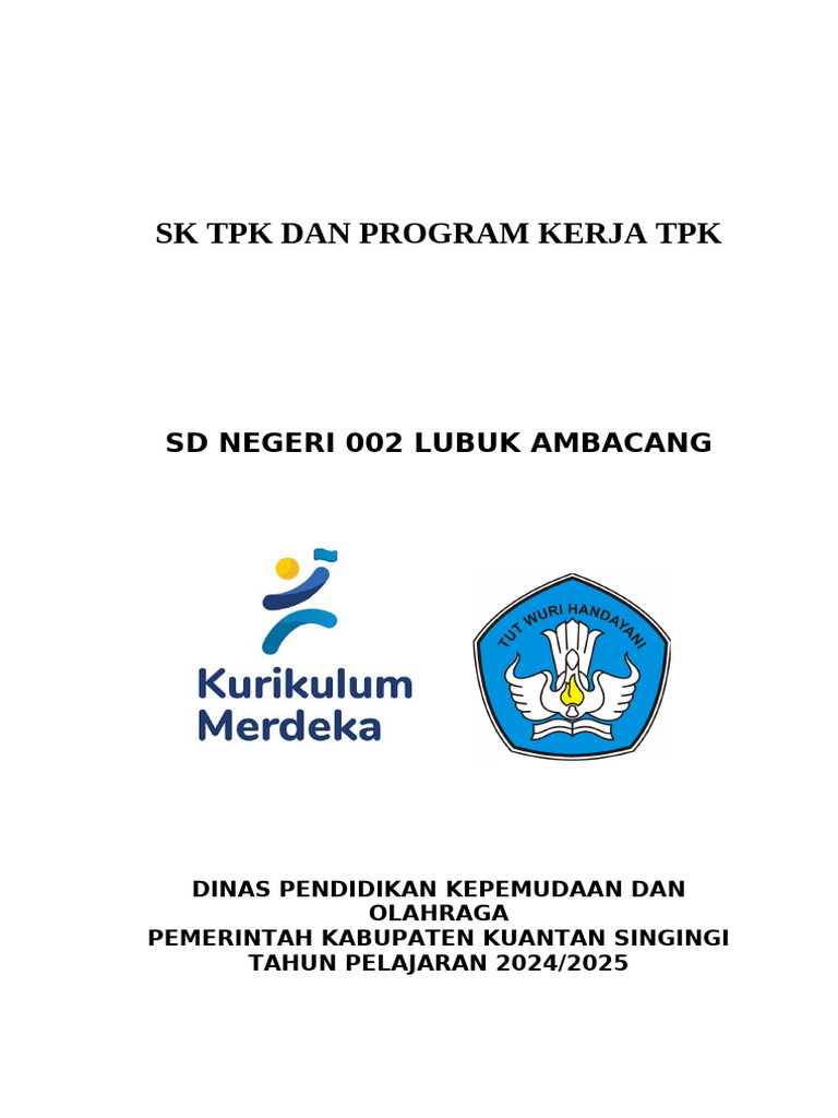 Tim Pengembang Kurikulum SD 002 2024 | PDF