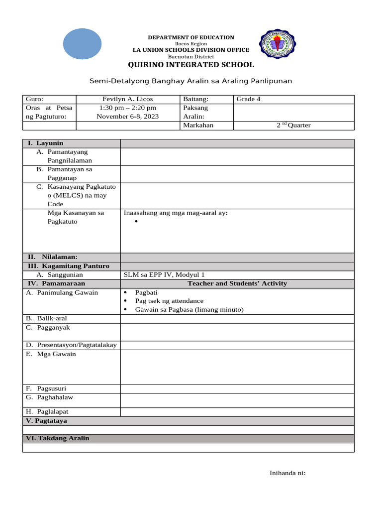 Daily Lesson Plan | PDF