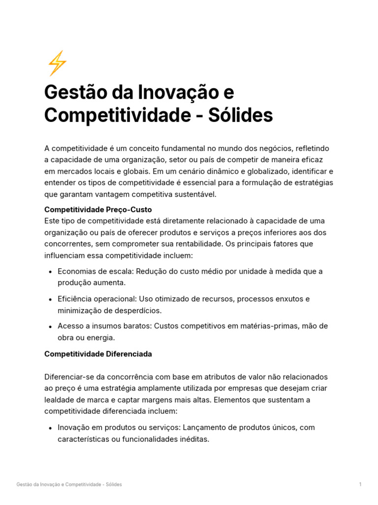 Gestão da Inovação e Competitividade Empresarial | PDF | Inovação | Despesa