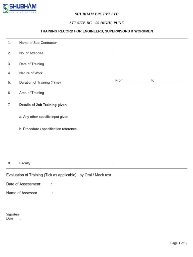 Training Format | PDF