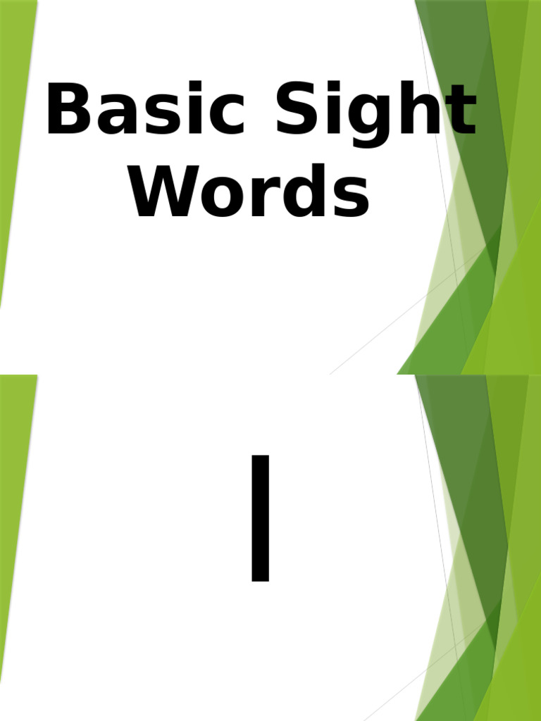 Essential Basic Sight Words List Pdf