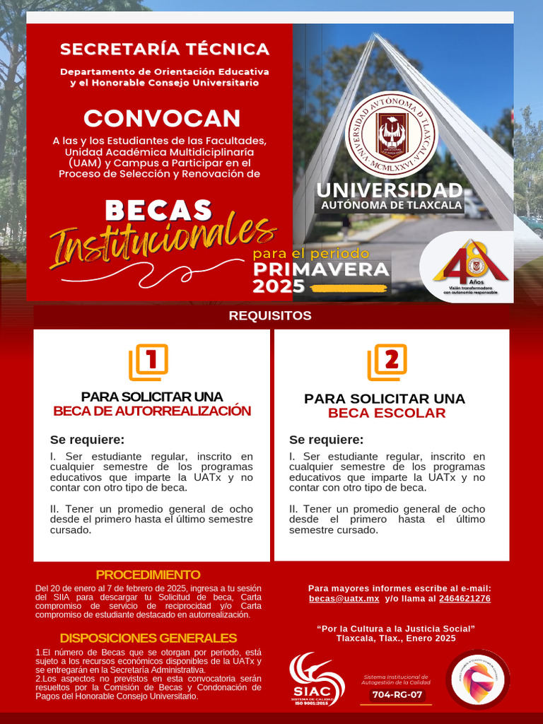 Convocatoria Becas 2025 Primavera Final | PDF