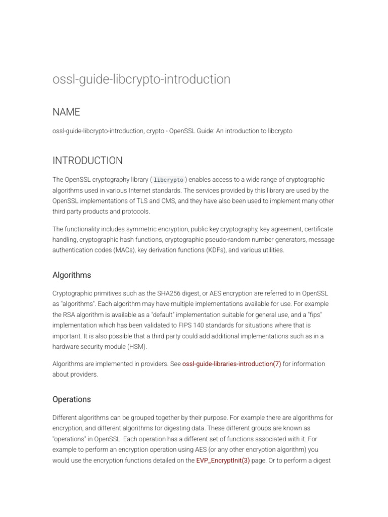 Ossl-Guide-Libcrypto-Introduction - OpenSSL Documentation | PDF ...