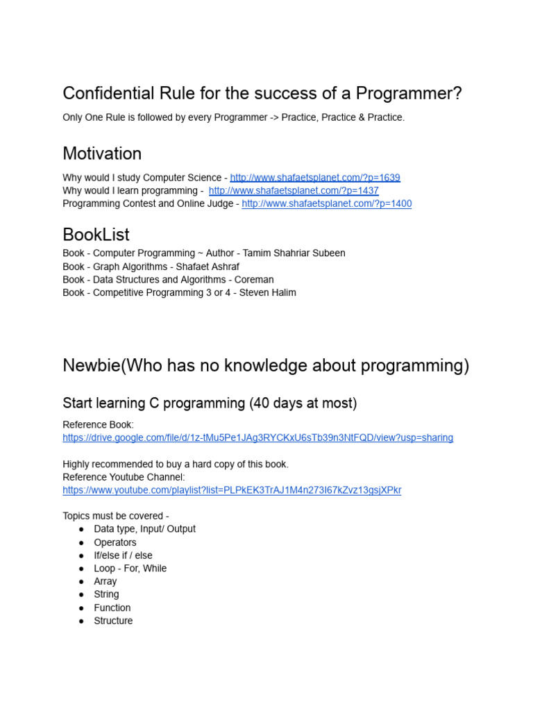 Programming Success Guide | PDF | C++ | Algorithms And Data Structures