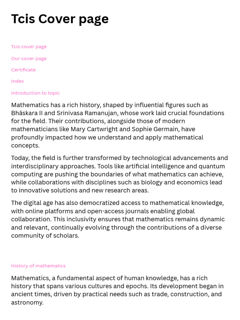 Evolution of Mathematics Through History | PDF | Mathematics ...