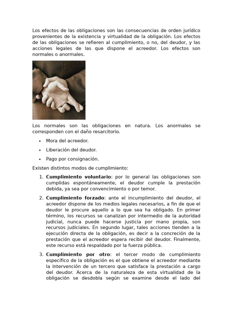 Efectos y Cumplimiento de Obligaciones | PDF | Pagos | Daños y perjuicios