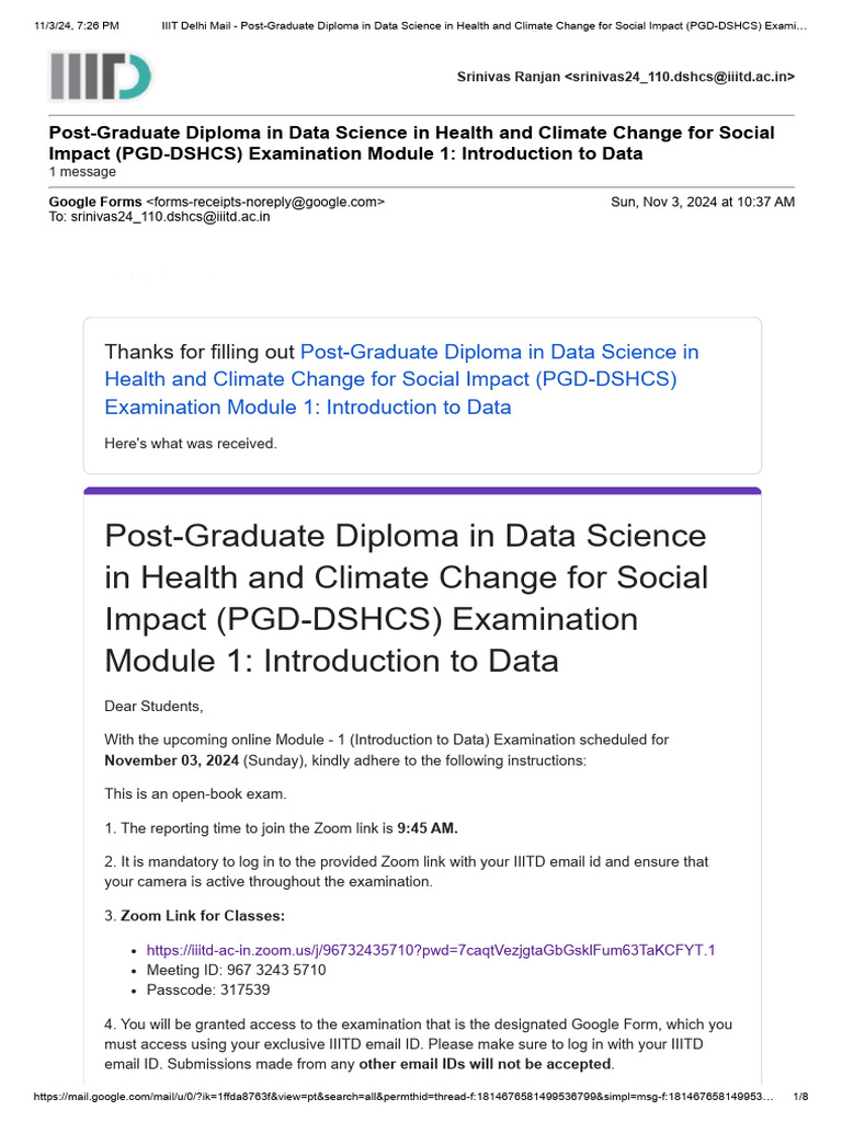 PGD-DSHCS Module 1 Exam Instructions | PDF | Computing
