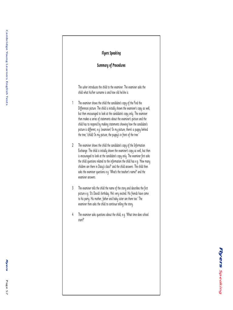 New Flyers Speaking Test Pdf