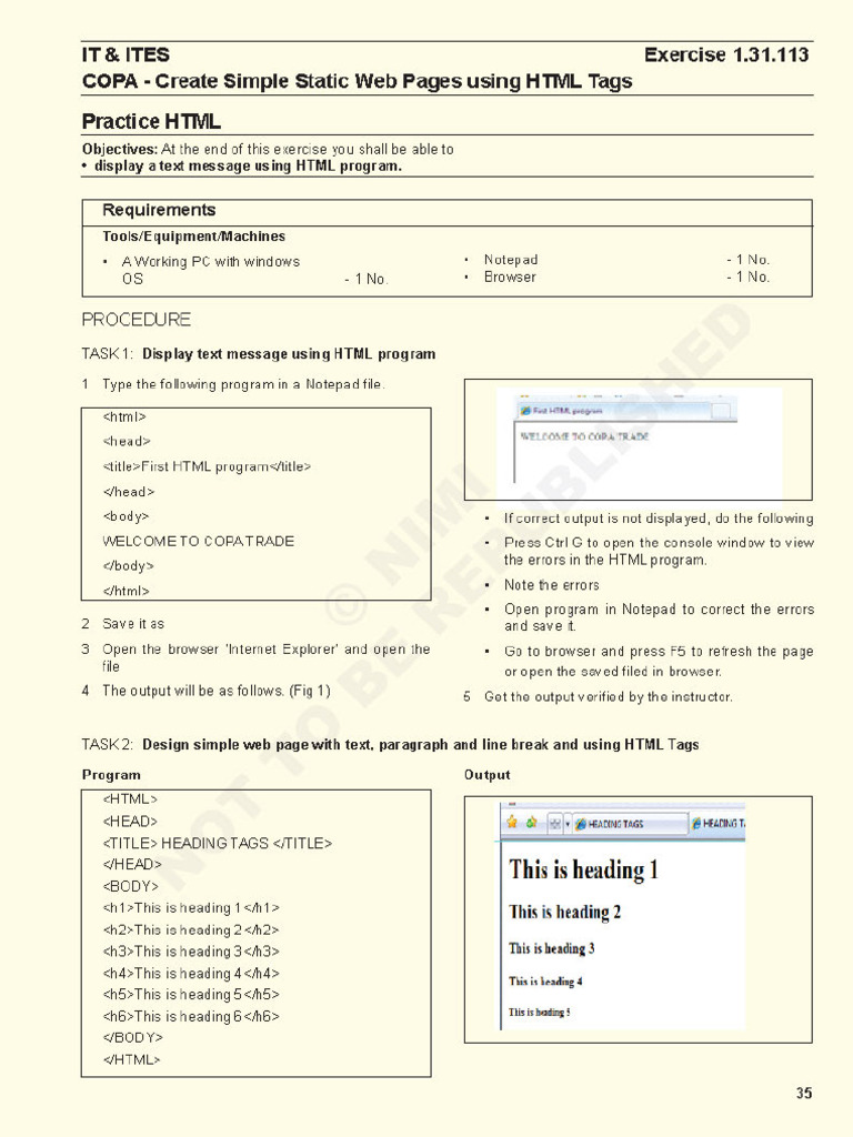 HTML PRACTICALS | PDF