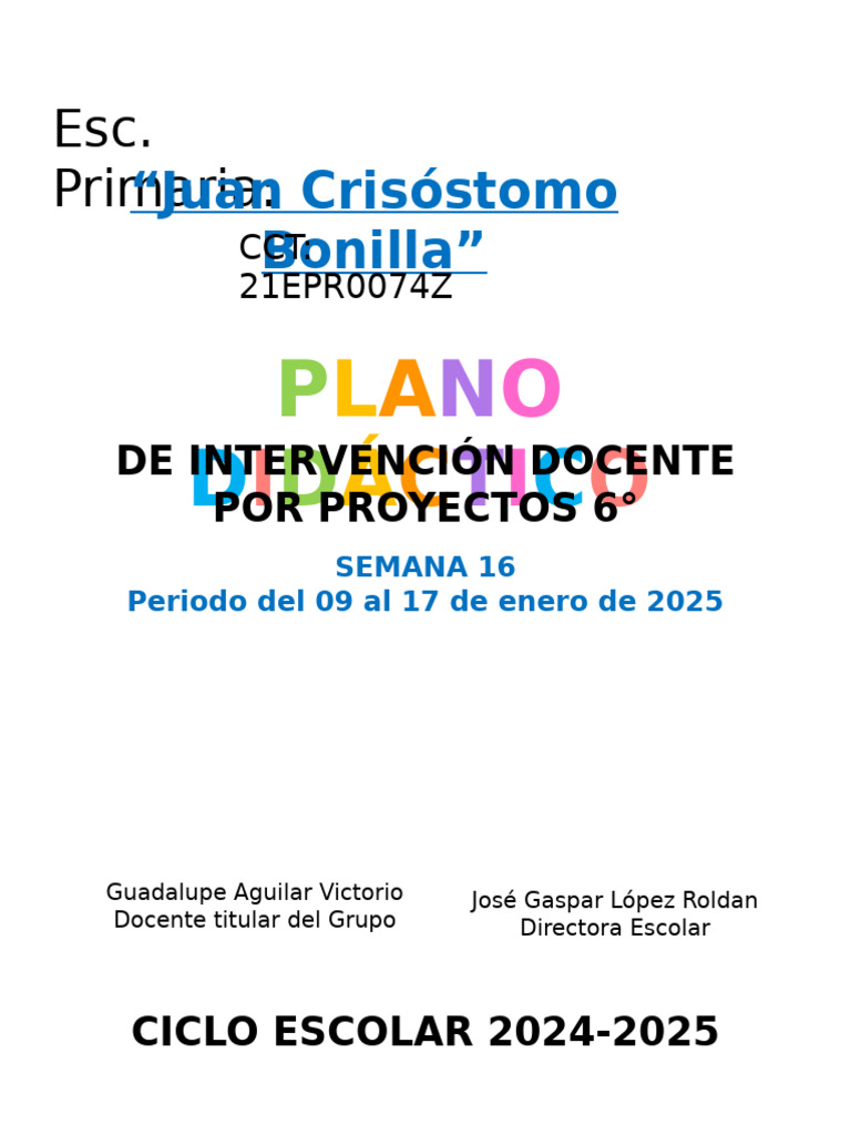 Plan Didáctico 2024-2025: Proyectos Escolares | PDF | Evaluación ...